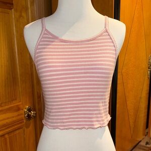 Pink Striped Women's Tank Top
